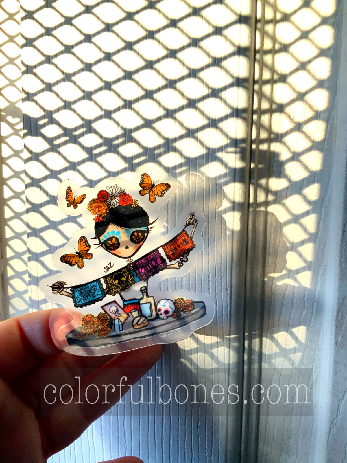 Calakita papel picado clear vinyl sticker