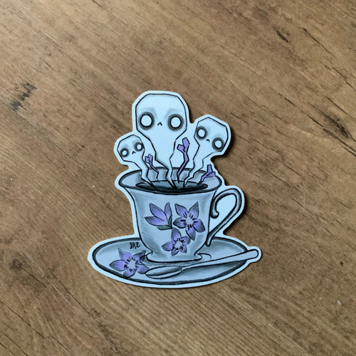 Ghostly Tea vinyl sticker