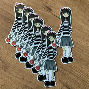 Stripe top girl vinyl sticker