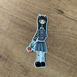 Stripe top girl vinyl sticker