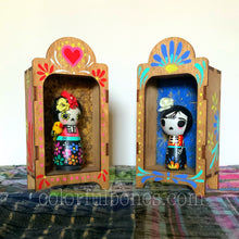 Load image into Gallery viewer, Dia de los Muertos  Nicho Wood Dolls