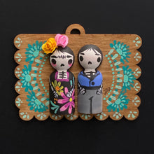 Load image into Gallery viewer, Half doll hand painted wood ornaments