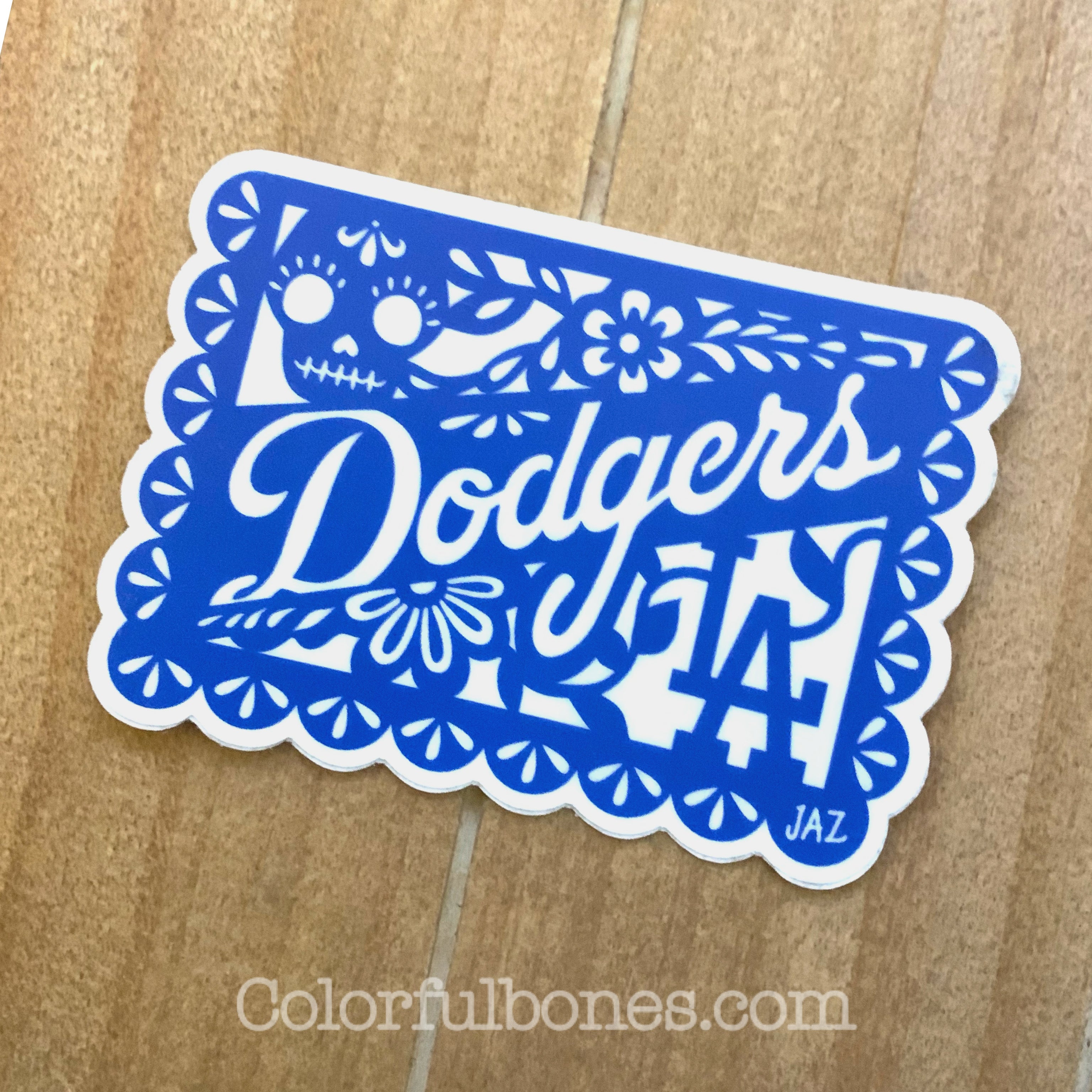 2 Los Angeles Dodgers Middle Finger Skull Waterproof Vinyl Stickers 5x3.8  Decal