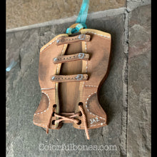 Load image into Gallery viewer, Frida’s Leather Corset hand painted wood ornament