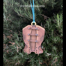 Load image into Gallery viewer, Frida’s Leather Corset hand painted wood ornament