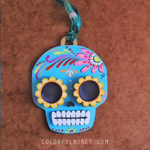 Calaverita hand painted wood ornament