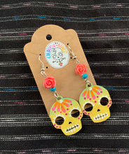 Load image into Gallery viewer, Painted Sugar Skull Earrings