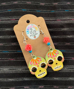 Painted Sugar Skull Earrings