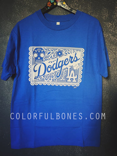 Dodgers Papel picado Blue tees